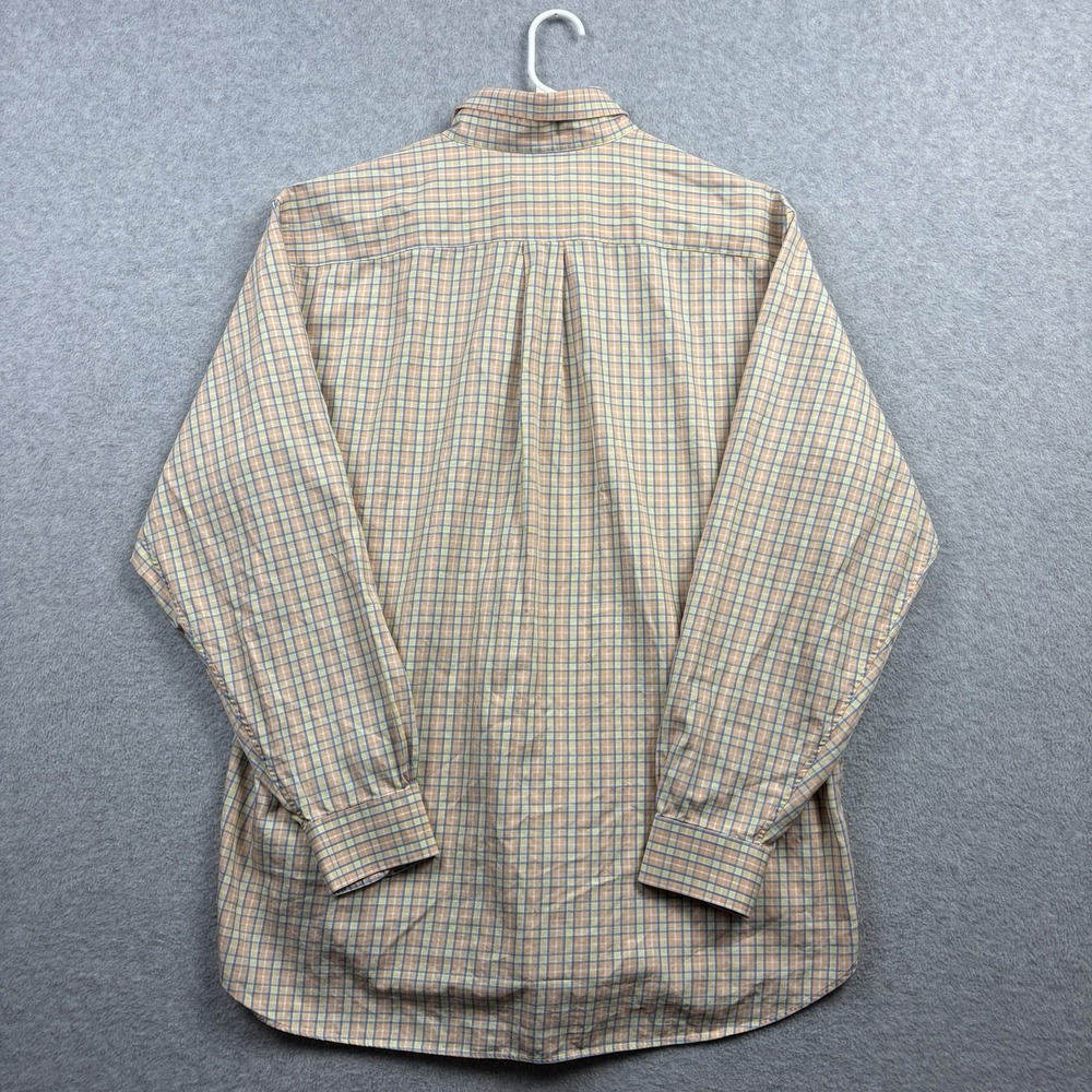 Brooks Brothers Country Club Shirt Mens Large Orange Plaid Egyptian Cotton - Picture 5 of 8
